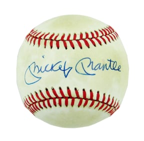 Mickey Mantle Boldly Signed Baseball