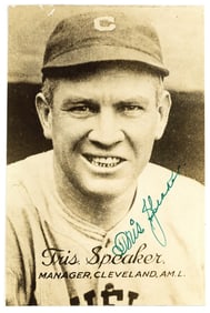 Tris Speaker Fine Vintage Signed Photo, JSA Authenticated