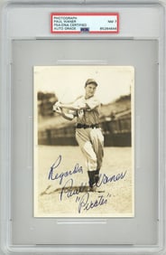 Great Paul "Big Poison" Waner Signed George Burke Photo, PSA Slabbed and Graded NM 7