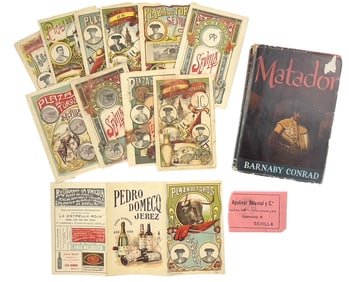 1913 Bullfighting Programs w/ Signed Book "Matador" by Barnaby Conrad, Loved by Steinbeck and