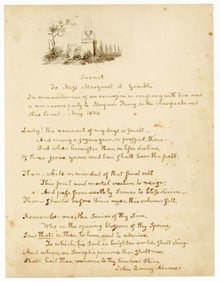 J.Q. Adams Poem - Beautifully Penned and Fully Signed