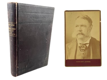 Chester Arthur Cabinet Card and Book "State Papers of Chester A. Arthur"
