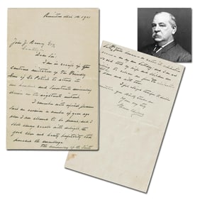 Grover Cleveland ALS Re: Invitation to Fundraising Dinner