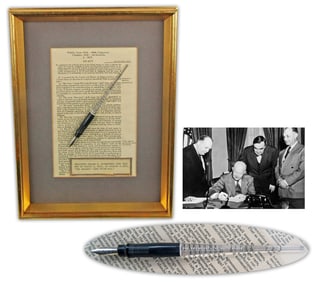 Dwight D. Eisenhower Pen Used To Sign Automobile Dealers' Good Faith Act, 2 Months After Eisenhower