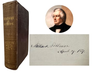 Millard Fillmore Signed Book from Personal Library on "History of Europe"