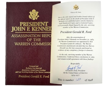 G. Ford Signed JFK: Assassination Report of the Warren Commission. A Rare Limited Edition Copy!