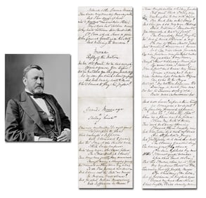 Manuscript Poem "Grant's Mess-age" Mentions Washington, Jefferson, Adams