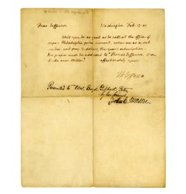 Thomas Jefferson ALS to Grandson, Signed 4x Including Rare Full Signature!