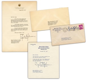 2 Lyndon B. Johnson TLSs, As Senator Re: Yellow Rose of Texas & As Vice President-Elect