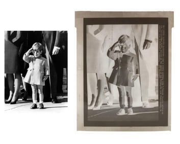 Iconic JFK Jr. "Salute" UPI Negative Taken at Kennedy's Funeral, One of the Most Important Photos of