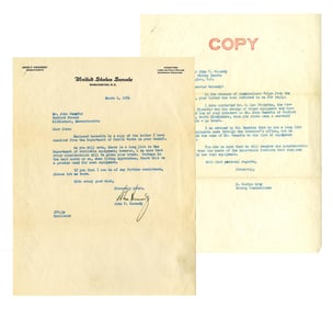 JFK Typed Letter Signed Re: Constituent's Offer of His Truck for Department of Public Works