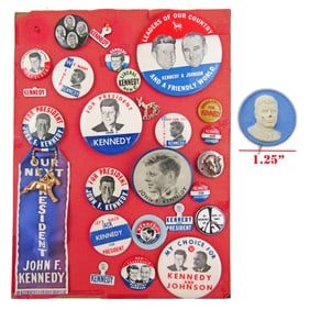 Dealer's Lot - John F. Kennedy Political Buttons & Ephemera, 25+ Pcs