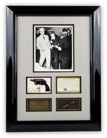 Jack Ruby Bullet & Spent Cartridge Fired from .38 Caliber Colt Cobra, Framed Presentation Display