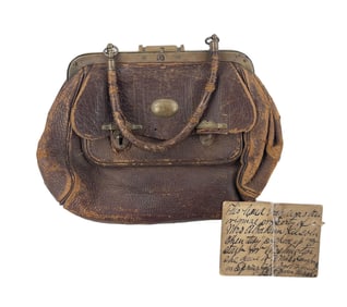 Mary Lincoln's Leather Purse, Early Piece from the Future First Lady's Wardrobe, Ex: Forrest Sweet