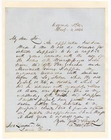 Franklin Pierce Autograph Letter Re: Water Rights, 1846, With Initialed Address Leaf