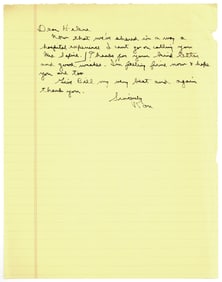 Reagan Writes to Helene Safire, Wife of Influential Political Writer Bill Safire