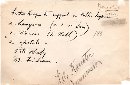 New York Governor Franklin D. Roosevelt Considers Appointees to Narcotics Commission