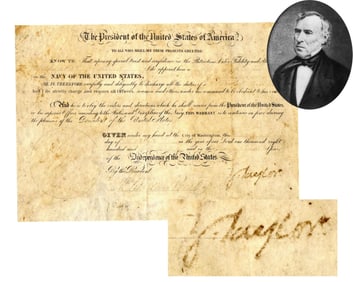 Rare Zachary Taylor Naval Appointment Signed As President, One Of the Hardest Signatures to Obtain