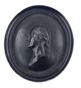 George Washington Wedgwood Portrait Medallion in Basalt - Rare