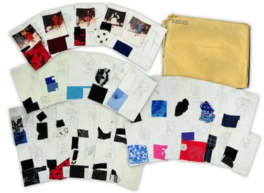 (32) Givenchy Photostats w/ Fabric Swatches, Hand-Annotated by an Employee to Philanthropist Mary