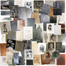 Fabulous NY Art Dealer Collection! 70+ Original Metal Etching Plates & Woodblocks from 30+ Artists
