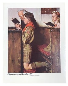 Norman Rockwell Signed "A Scout is Revenant" Print - Huge Signature!