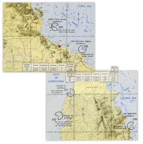 Apollo 9 Flown Landmark Map Showing the Coast of Australia, Ex. Jim McDivitt