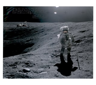 Charlie Duke Signed "One Small Step" Plum Crater Photo, with Zarelli COA
