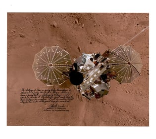 Charlie Duke Signed Oversized Photo of the Phoenix Lander on Mars, with Zarelli LOA