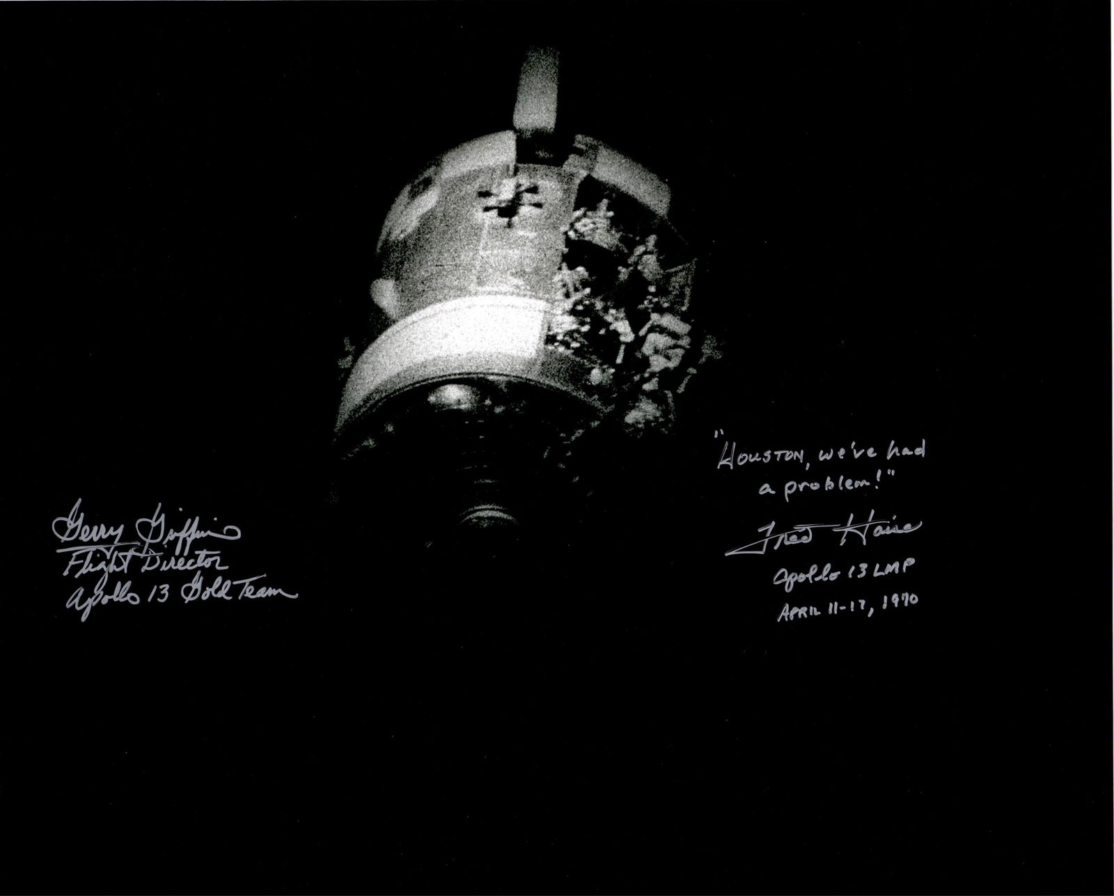 Fred Haise Signed Apollo 13 Photograph - "Houston, We've Had a Problem!" - Stunning! (1 of 2)