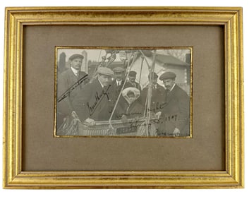 Orville Wright Signed In A Hot Air Balloon! With Katherine, Zens & Other Aviators & Royalty In