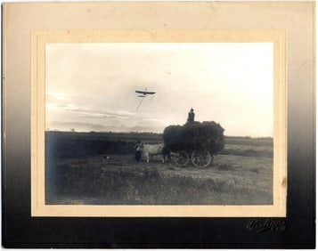 Wright Bros: Monoplane in Flight, An Incredible Silver Gelatin Photograph Taken at the Pau Aerodrome
