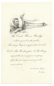 Original Invitation to Brooklyn Bridge Opening Ceremony