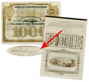 J. P. Morgan Signed 1886 New Jersey Junction Railroad Bond