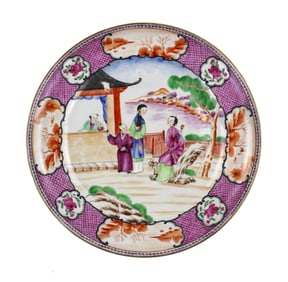 John D. Rockefeller Owned Chinese Export Famille Rose Dinner Plate, Ex-Great Grandson Rodman