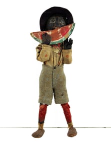 Loveleigh Novelty Doll of a Young Boy Eating a Watermelon