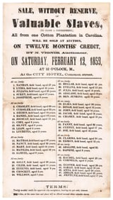New Orleans Slave Auction Broadside Sadly Includes Families; Among the Best Extant