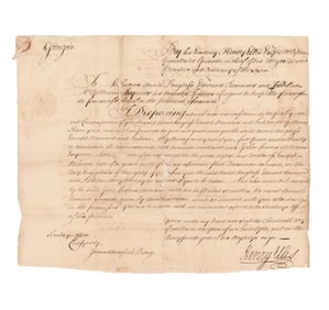 Henry Ellis 1760 Georgia DS for the Administration of an Augusta Estate