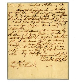 Lachlan McIntosh ALS to Genl Benjamin Lincoln "moving my Family to some place of safety"