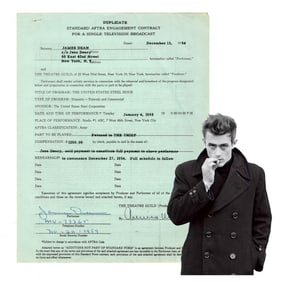 James Dean Signed 1954 TV Contract for "The United States Steel Hour"