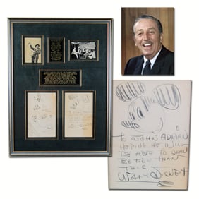 Walt Disney & His Artists Signed Sketches, Phil Sears COA, Best We Have Seen!
