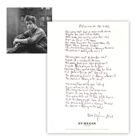 Bob Dylan Handwritten Signed Lyrics for "Blowing in the Wind", Legendary Civil Rights Anthem, with