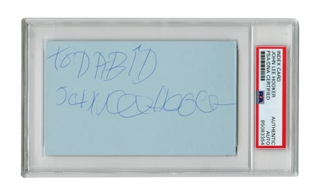 John Lee Hooker Signed & Inscribed Card, PSA Authenticated