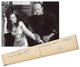Boris Karloff Signature Clip Dating 7 Months After "Bride of Frankenstein" Release!