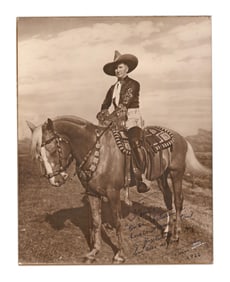Silent Film Cowboy Star Tim McCoy Splendid SP: "Once between a horse's mane + tail a fixture"