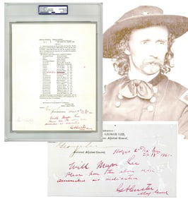 George Custer Signed 7th Cavalry Special Order Amended and Endorsed 1865, PSA/DNA Slabbed and