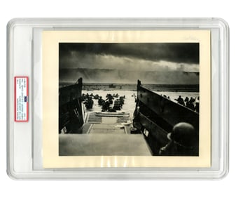 "Jaws of Death" D-Day Photo, Type I PSA Encapsulated, One of Most Iconic Photos in History taken by