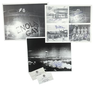 Enola Gay Photo Group Signed by Tibbets, van Kirk, Ferebee, Nelson and More!