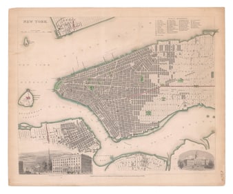 Scarce 1840 Map of New York by the Society for the Diffusion of Useful Knowledge