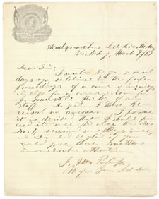 Confederate Major Isaac Patridge Signed Military Commission, War-Date 1861